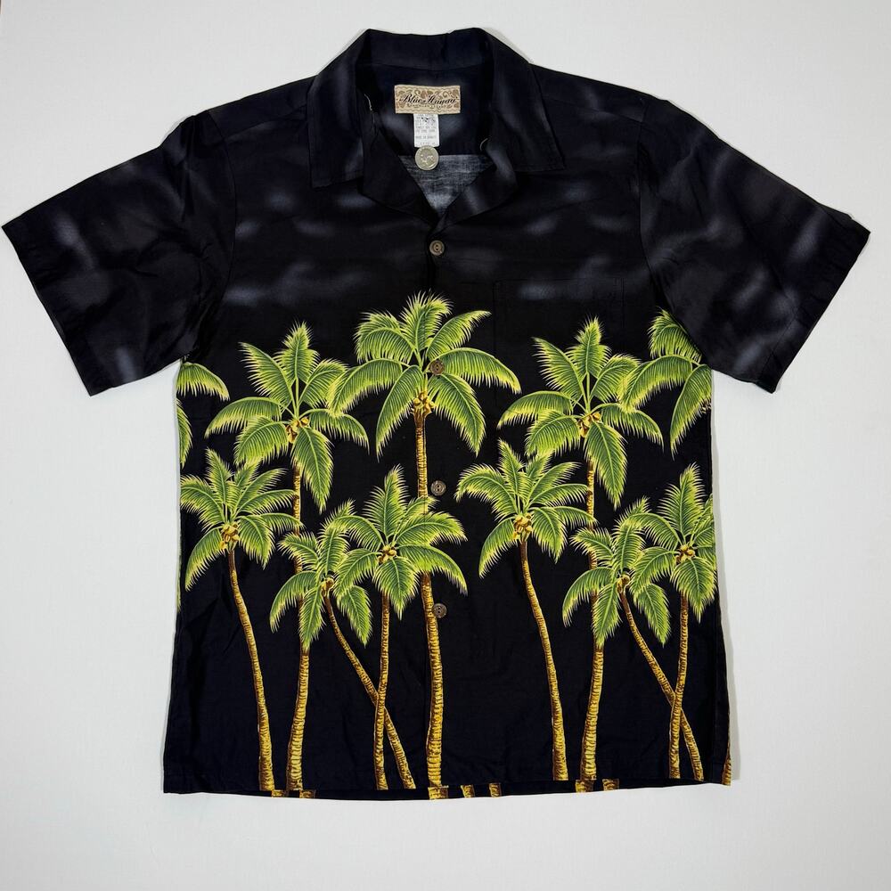 Vintage Blue Hawaii Midnight‎ Palm Tree Hawaiian Shirt